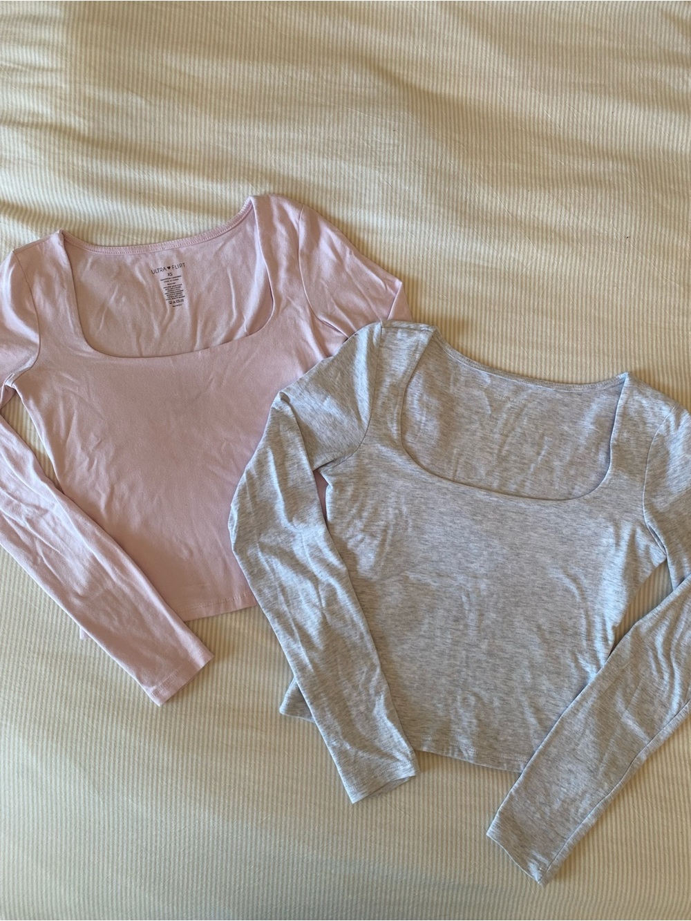 Ultra Flirt Cotton Light Pink & Light Gray Top Bundle